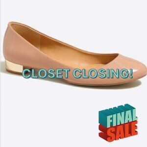 | J. Crew | Lily Metallic Heel Patent Ballet Flats